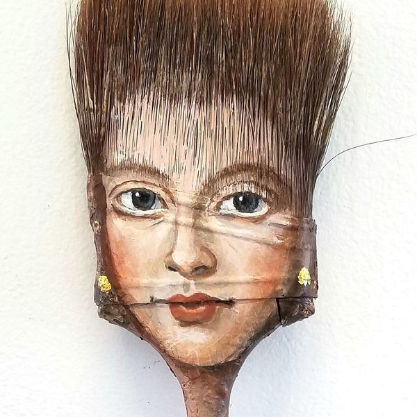 Alexandra Dillon, a painter of old paintbrushes and other discarded items