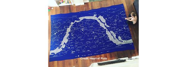 A giant celestial map from a retro knitting machine!