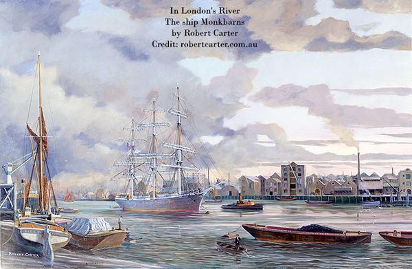In London's River: The ship Monkbarns by Robert Carter